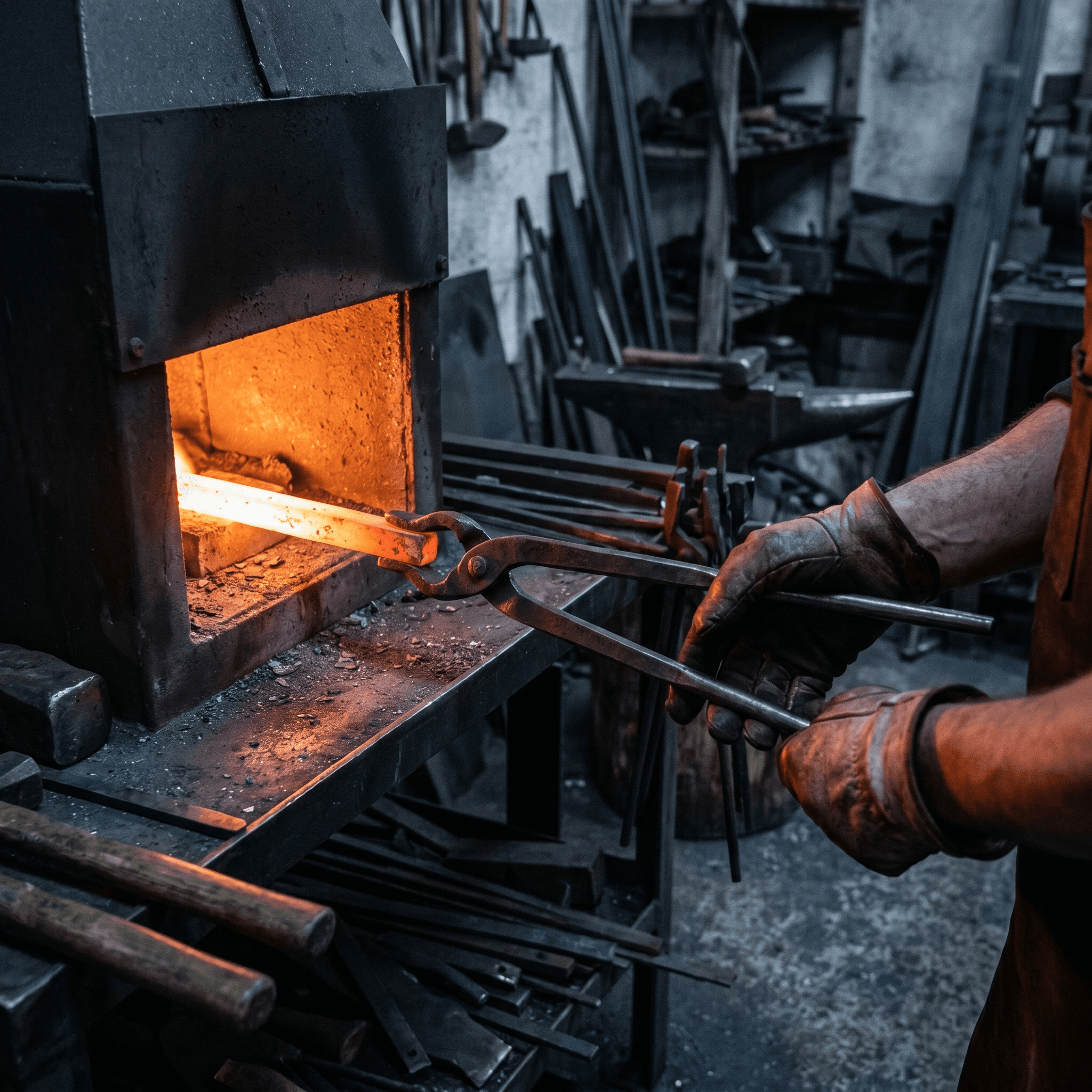 Forge : barre chauffée à ~980 °c.